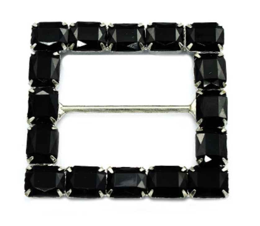 Bild 1 von Dirndlspange Schließe  Schürze - Metall - schwarz  silberfarben 33mm
