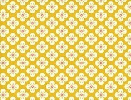 Bild 1 von Baumwollstoff Popeline - Blumen - senf gelb -  50 cm