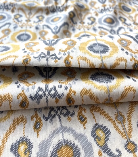 Bild 1 von Baumwollstoff - Indien  - blockprint Handdruck Ornamentmuster - 50 cm