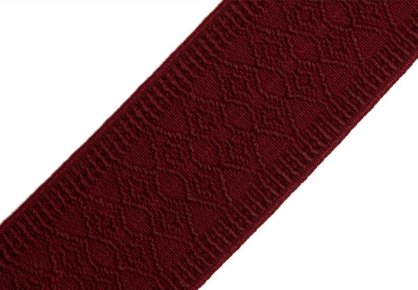 Bild 1 von Reststück Gummiband für Trachtengürtel - 5 cm  - weinrot bordeaux Dirndlgürtel elastisch 115 cm