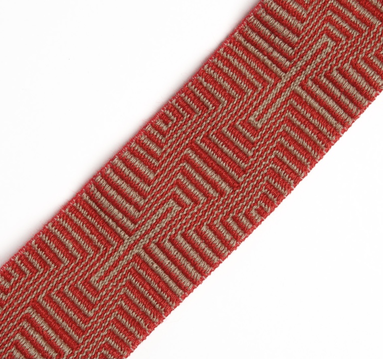 Bild 1 von Gummiband für Trachtengürtel - 4 cm  - Dirndlgürtel elastisch korallenrot beige 