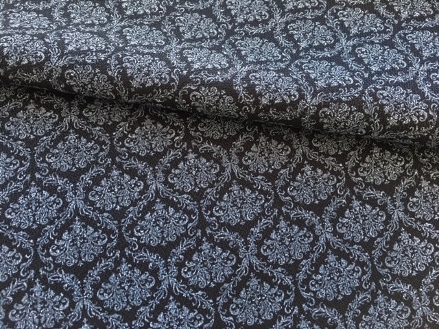 Bild 1 von Trachten Dirndl Stoff  Baumwollköper - knitterarm- Ornamente - blauschwarz - 50 cm