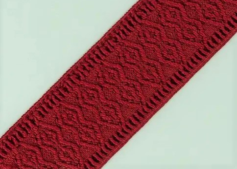Bild 1 von Reststück Gummiband für Trachtengürtel - 4 cm  - dunkelrot Dirndlgürtel elastisch 107 cm 