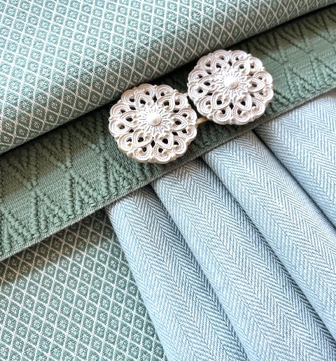 Bild 1 von Fischgrat Halbleinen Baumwoll-Leinenstoff - Twill  - mint pastell -  50 cm