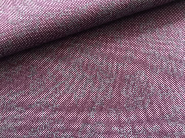 Bild 1 von Reststück Trachten Stoff Baumwollköper Blumen - knitterarm weinrot pastell - 100 cm