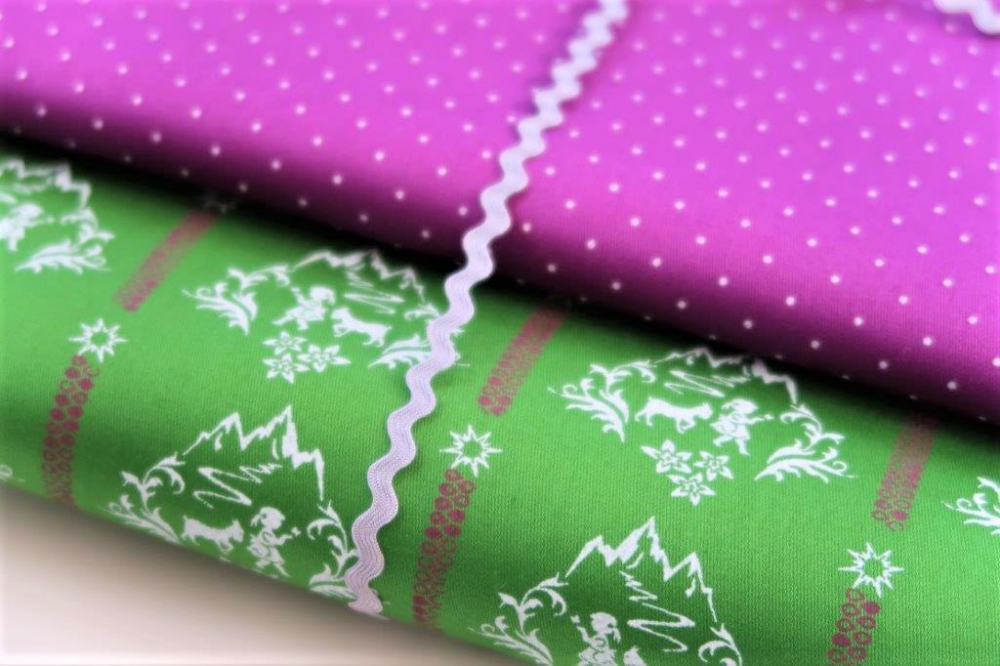 Schürzenstoff Baumwollstoff,Trachtenstoff dunkelblau BW-Popeline,Dirndl nähen