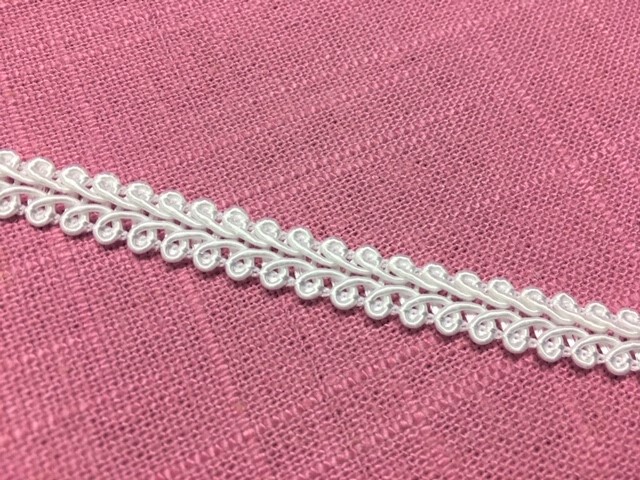 Bild 1 von Borte Posamentborte - 8 mm breit - rein weiß