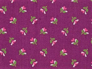 Bild 1 von Dirndl Stoff Baumwollsatin Blumen - dunkle beere rosa grün - 50 cm