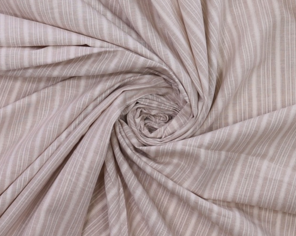 Bild 1 von Baumwoll-Leinenstoff  - Streifen - sand creme -  50 cm