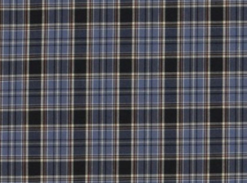 Bild 1 von Mischgewebe knitterfrei  - Karomuster - blau braun grau  -  50 cm