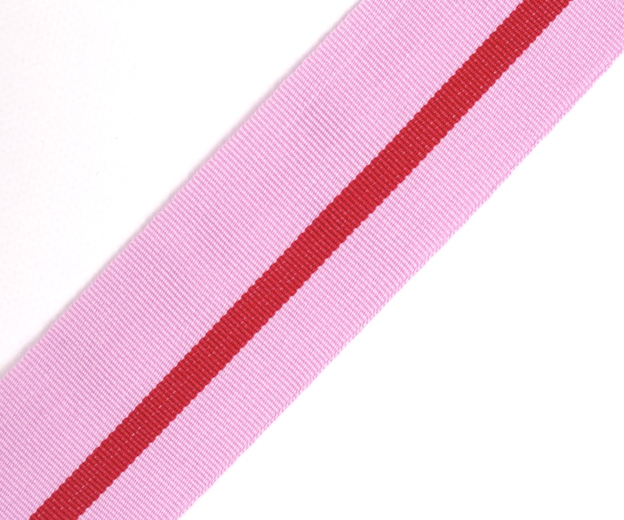 Bild 1 von Borte Jacquardborte Webband Band rosa rot   - 38 mm breit  - 3 Meter