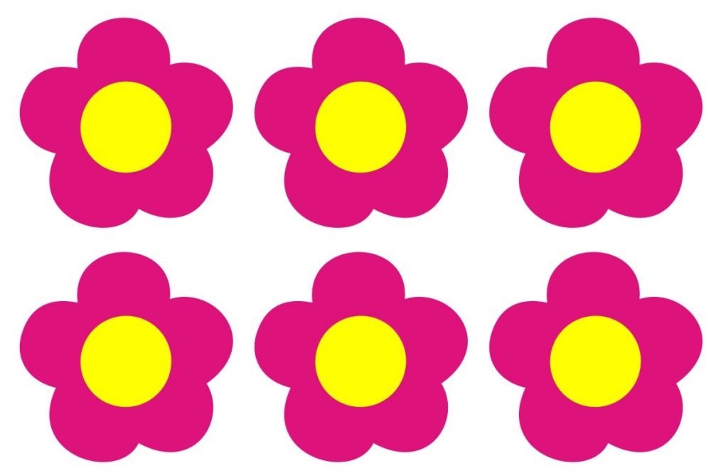 Bild 1 von Bügelmotiv Fräulein Gänseblüm 6 Stück - pink/gelb