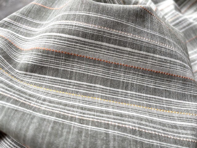 Bild 1 von Reststück Baumwoll-Viskose Stoff Streifen Dirndl - Chambray garngefärbt - 140 cm