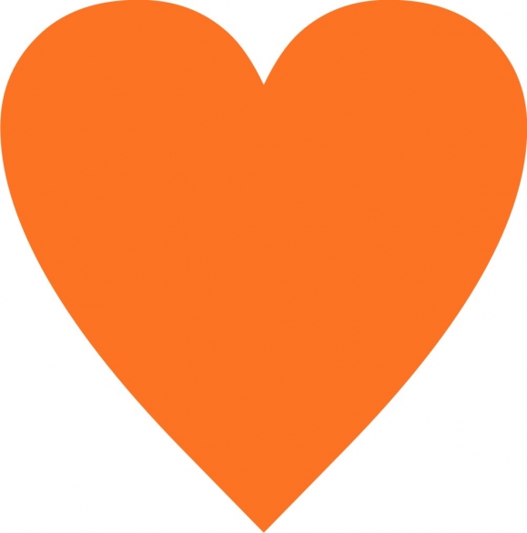 Bild 1 von Bügelmotiv Herz - orange
