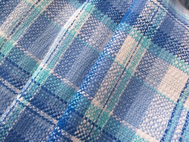 Bild 1 von Jacquard Baumwolle - knitterarm - Karo groß  - blau hellblau weiß 50 cm