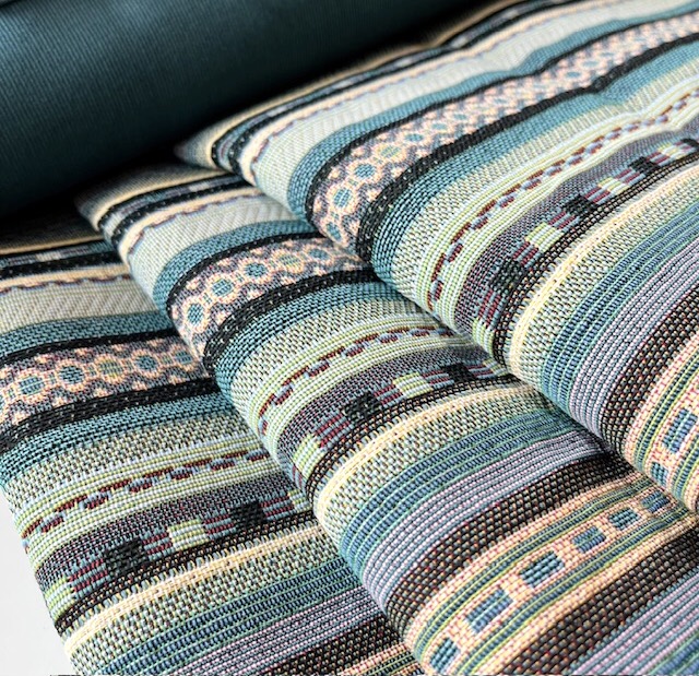 Bild 1 von  Jacquard - Dirndlstoff  gewebt Querstreifen  - multicolor -2x100 cm