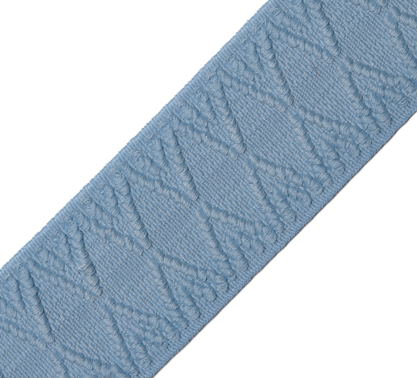 Bild 1 von Reststück Gummiband für Trachtengürtel - 4 cm  - altblau Dirndlgürtel elastisch gewebt  130cm