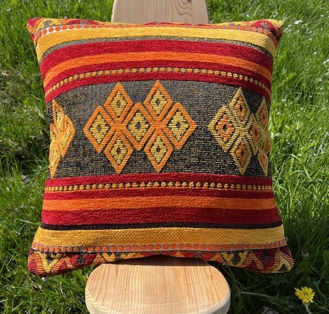 Bild 1 von Gobelin Kissenhülle - Marrakesch - rot orange gelb - 45x45cm