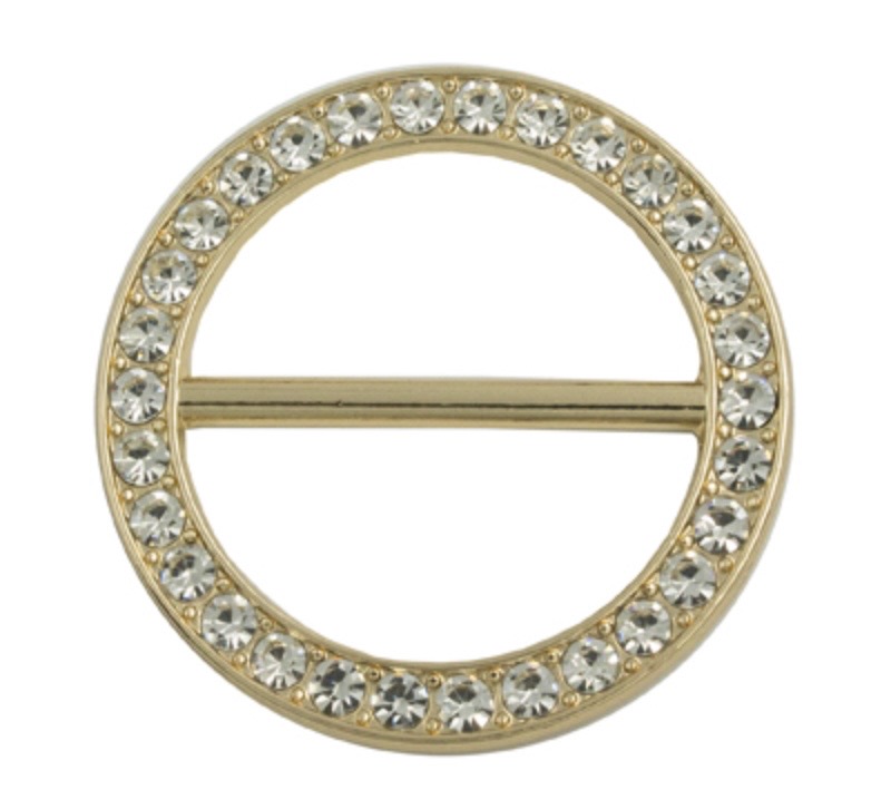 Bild 1 von Dirndlspange Schürzenspange Schließe  Schürze - Metall - Strass  goldfarben 30mm