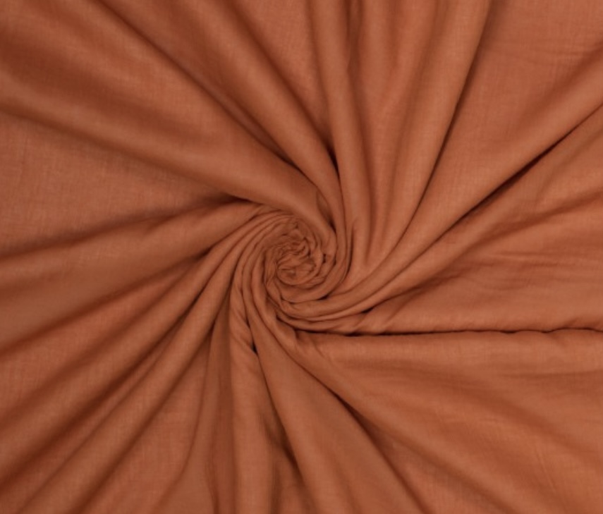 Bild 1 von Reststück Baumwollstoff Musselin - kupfer  -  190 cm