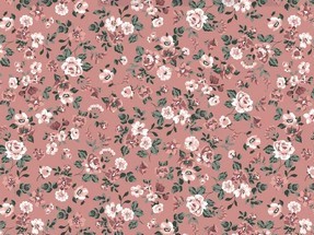 Bild 1 von Baumwollstoff Popeline - kleine Blumen - altrosa -  50 cm