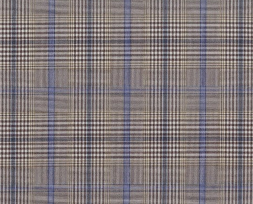 Bild 1 von Mischgewebe knitterfrei  - Karomuster - grau blau braun   -  50 cm