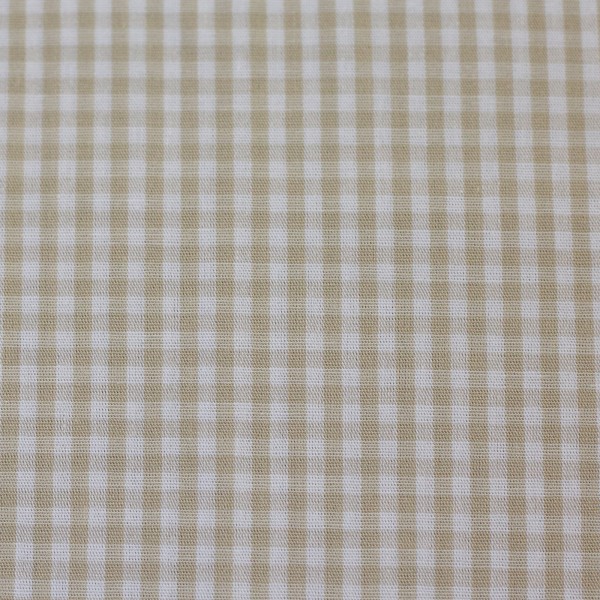 Bild 1 von Reststück VICHY KARO-Stoff - beige - 5 mm Karo - 70 cm