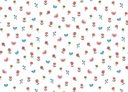 Bild 1 von Baumwollstoff Popeline - kleine Blumen  - weiß - 50 cm