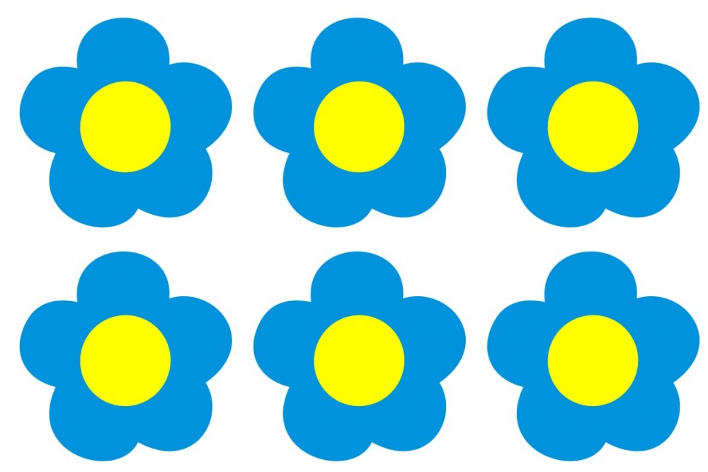 Bild 1 von Bügelmotiv Fräulein Gänseblüm 6 Stück - blau/gelb