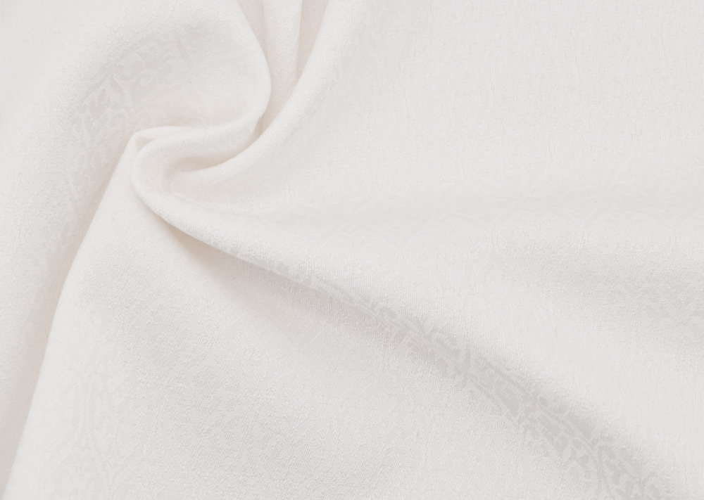 Bild 1 von Reststück Jacquard Mischgewebe knitterfrei Ornamentmuster - creme weiß - 170 cm