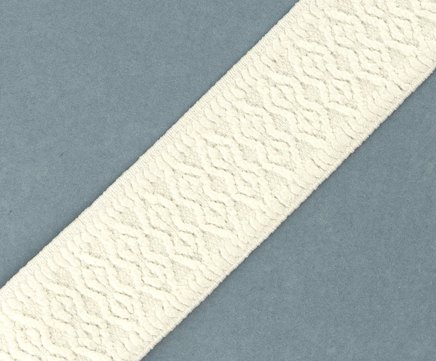 Bild 1 von Reststück Gummiband für Trachtengürtel - 4 cm  - off-weiß Dirndlgürtel elastisch gewebt  65cm