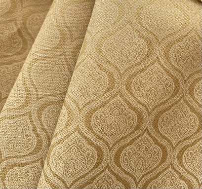 Bild 1 von Reststück Trachten Dirndl Stoff  Baumwollköper - knitterarm  -  Ornamente - gold - 100 cm