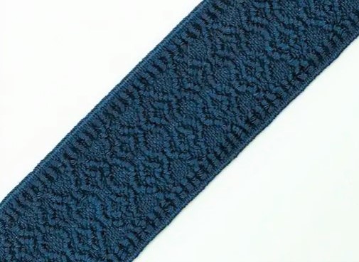 Bild 1 von Reststück Gummiband für Trachtengürtel - 4 cm  - dunkelblau Dirndlgürtel elastisch 140 cm