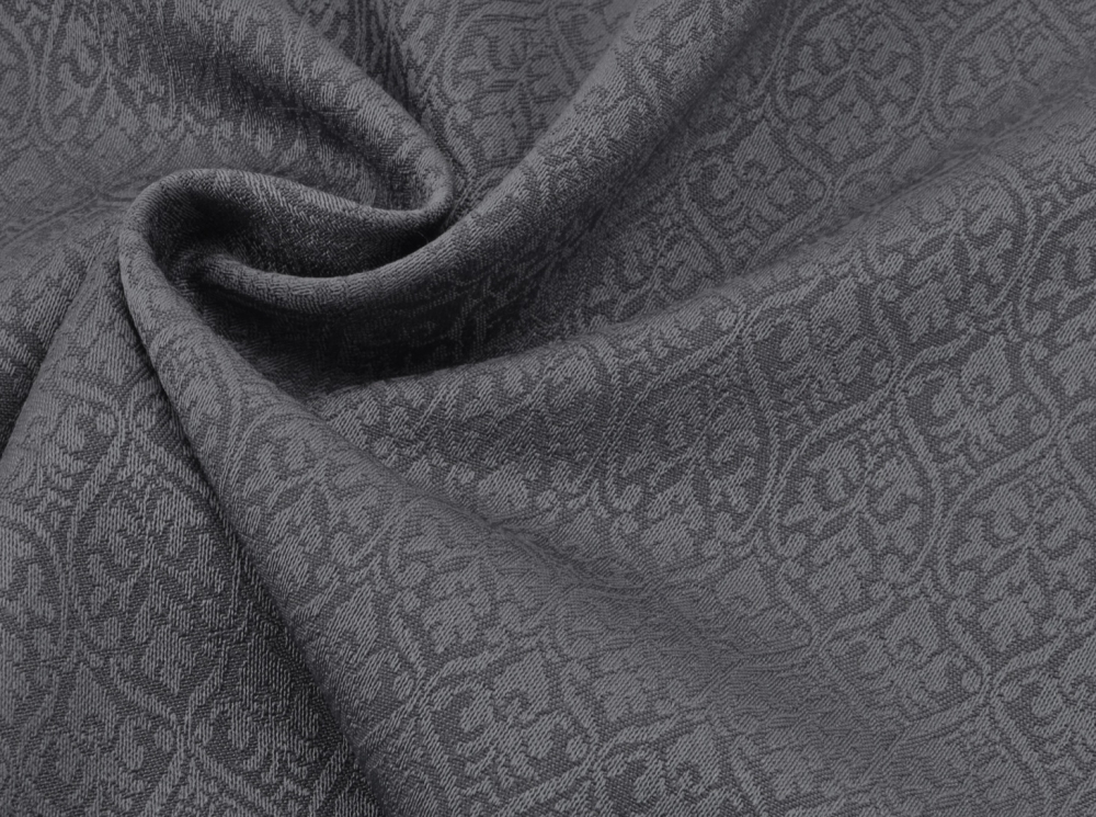 Bild 1 von Wollsatin Jacquard Mischgewebe knitterfrei Ornamentmuster - anthrazit grau - 50 cm