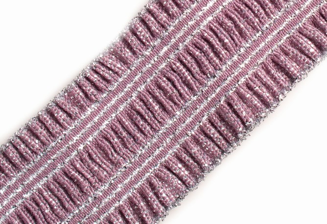 Bild 1 von Gummiband für Trachtengürtel - 4 cm  - Falten lavendel silber Dirndlgürtel elastisch