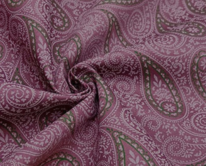 Bild 1 von Dirndl Stoff - Paisley Ornamente - dunkles weinrot - grün - 50 cm