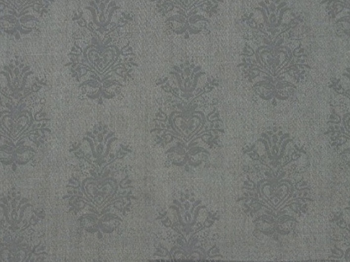 Bild 1 von Reststück Baumwollsatin Dirndl Stoff  Ornament grau - 50 cm