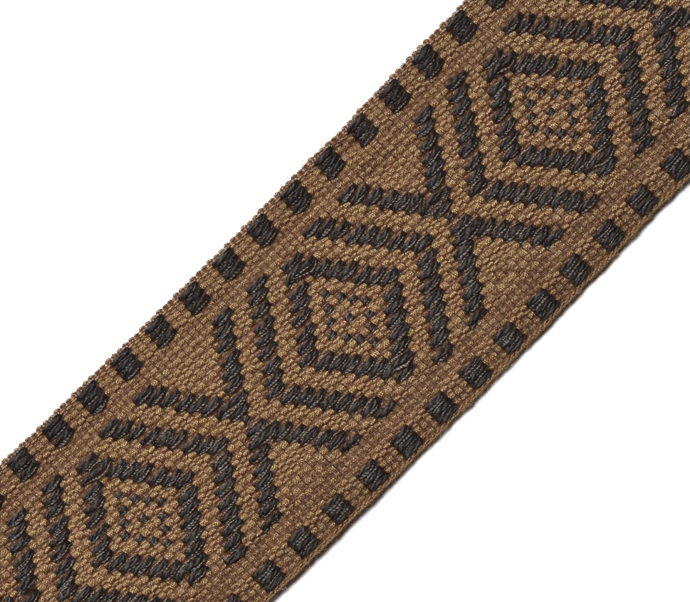 Bild 1 von Borte Jacquardborte Webband Band braun mocca  - 40 mm breit  - 3 Meter