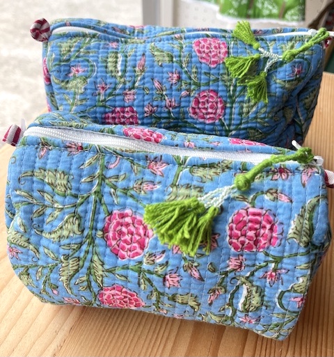 Bild 1 von Kosmetiktasche Beautybag - Handdruck Stoff Indien - in  Größe S und M