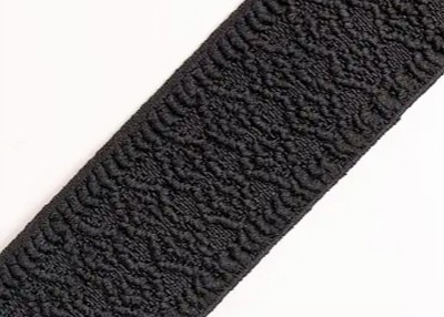 Bild 1 von Reststück Gummiband für Trachtengürtel - 4 cm  - schwarz Dirndlgürtel elastisch gewebt 110 cm
