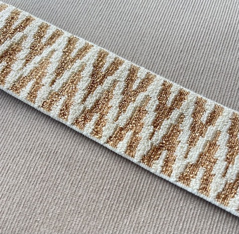 Bild 1 von Gummiband für Trachtengürtel - 4 cm  - Dirndlgürtel elastisch ecru beige lurex