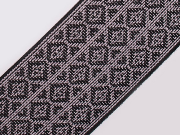 Bild 1 von Gummiband für Trachtengürtel - 6 cm  - Ornamente schwarz -   Dirndlgürtel elastisch gewebt