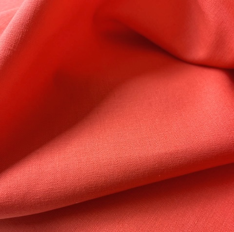 Bild 1 von Baumwoll-Leinenstoff - korall-orange leuchtend - vorgewaschen - 50 cm