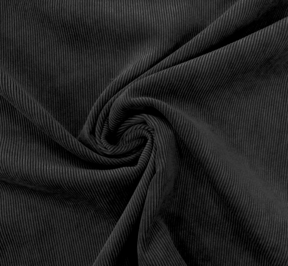 Bild 1 von Reststück Breitcord Samtcord - schwarz - 95 cm