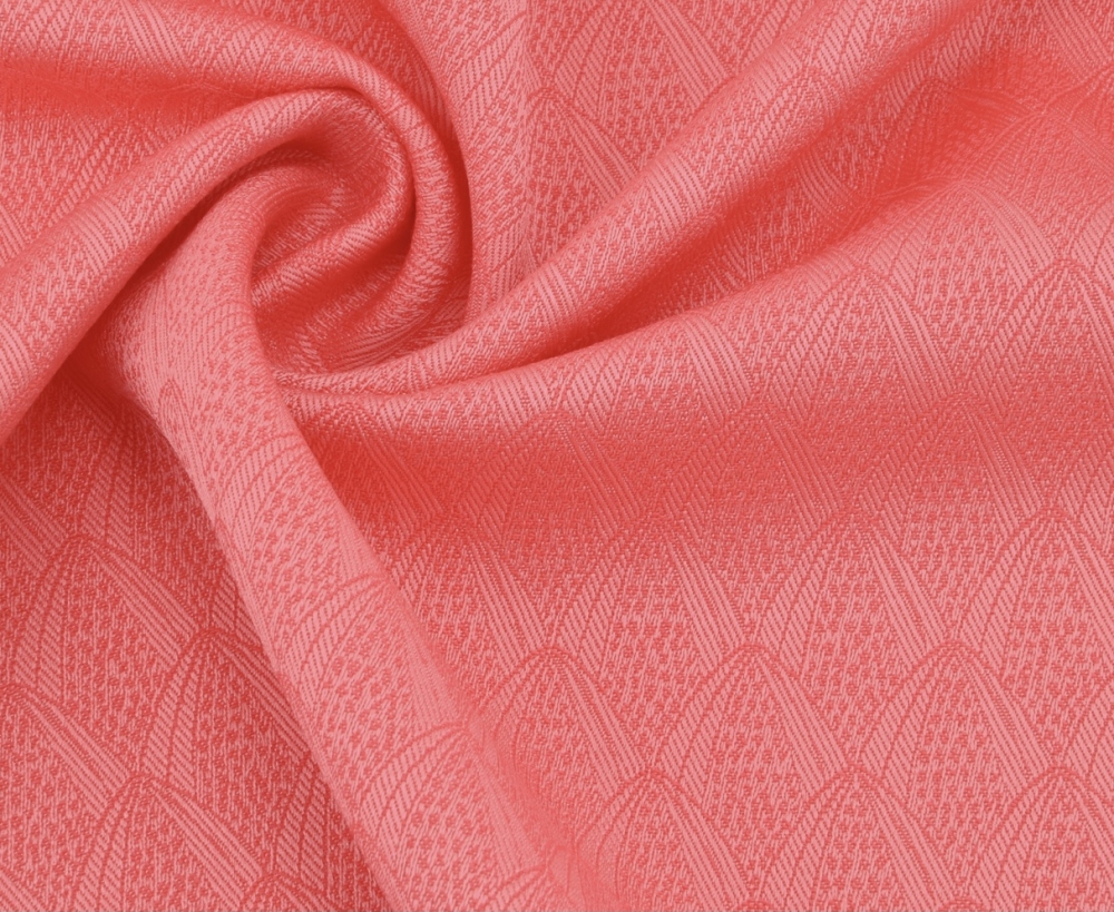 Bild 1 von Wollsatin Jacquard Mischgewebe knitterfrei Ornamentmuster - helle koralle - 50 cm