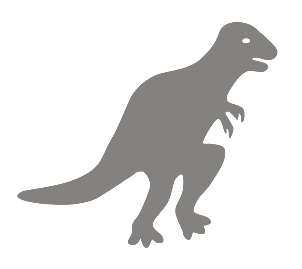 Bild 1 von Bügelmotiv Dinosaurier grau