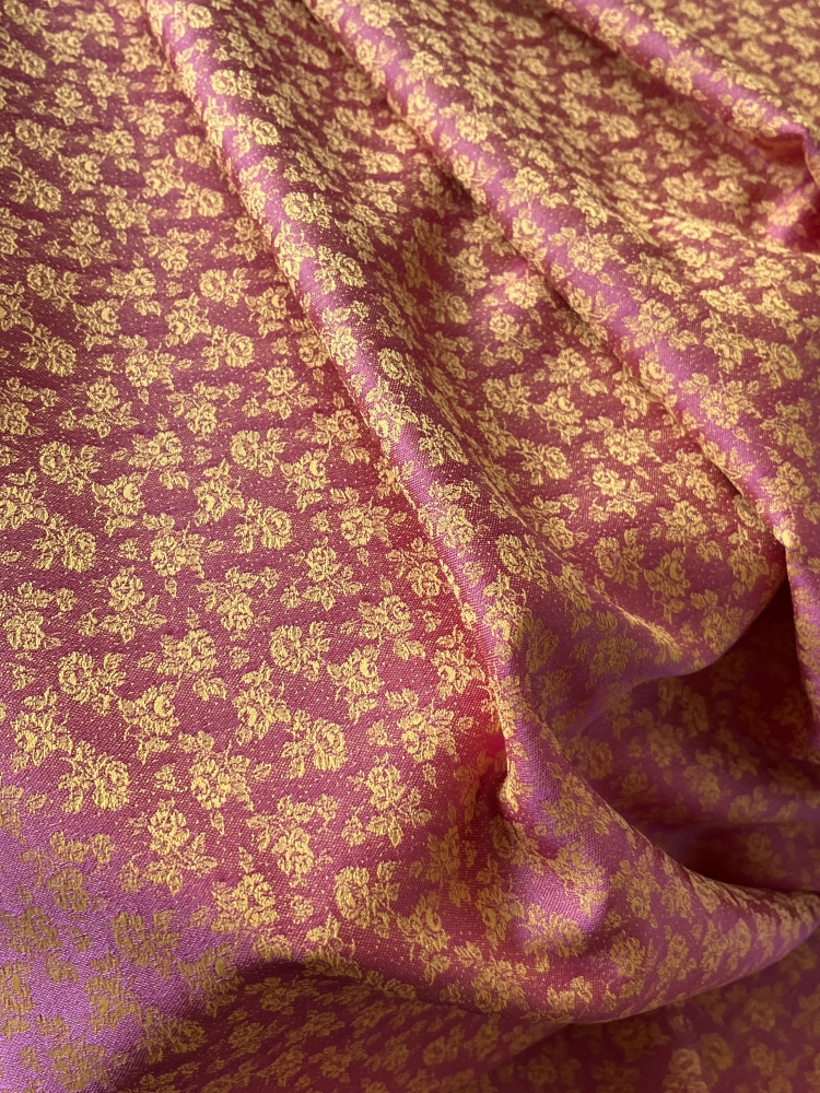 Bild 1 von Jacquard Stoff Trachten Dirndl  - Blume - senfgelb beere  - 50 cm