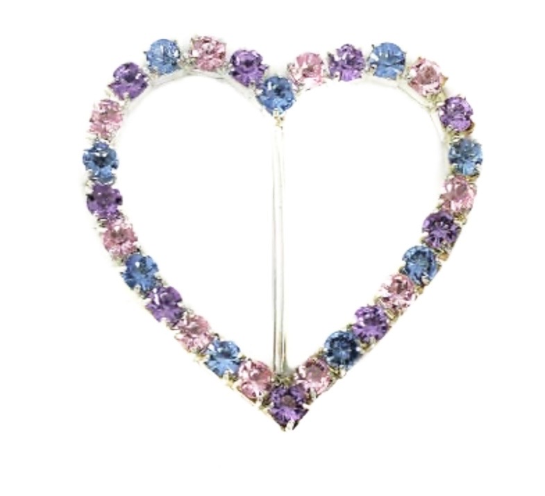 Bild 1 von Dirndlspange Schürzenspange Schließe  Schürze - Metall - Strass  silberfarben  25mm