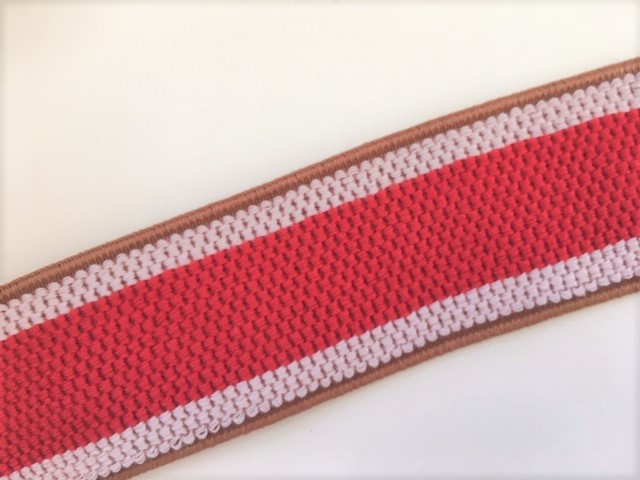 Bild 1 von Gummiband für Trachtengürtel - 3 cm  - zimt sand rot Dirndlgürtel elastisch gewebt