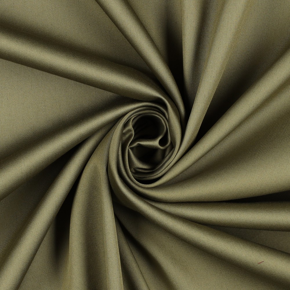 Bild 1 von Dirndl Stoff Baumwollsatin uni  - olivgrün moosgrün - 50 cm